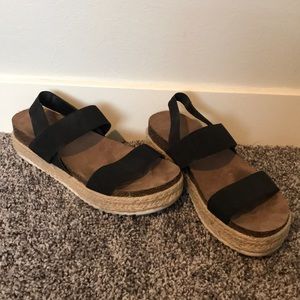 Black platform sandals